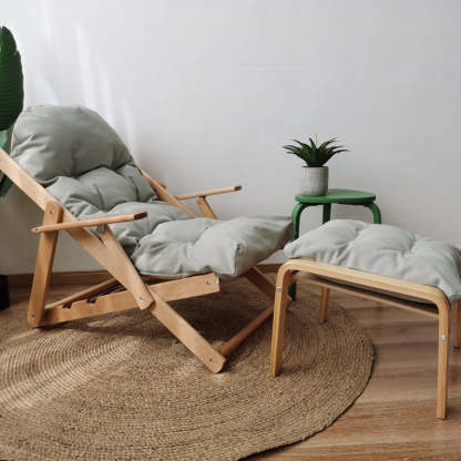 Scandinavian Fabric Wood Foldable Recliner