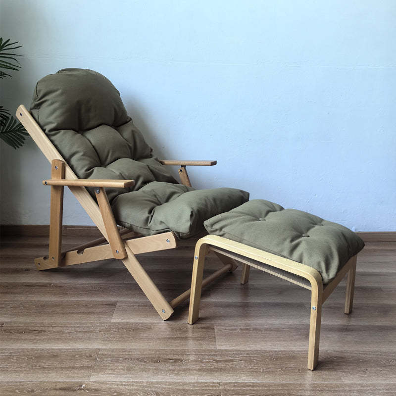 Scandinavian Fabric Wood Foldable Recliner
