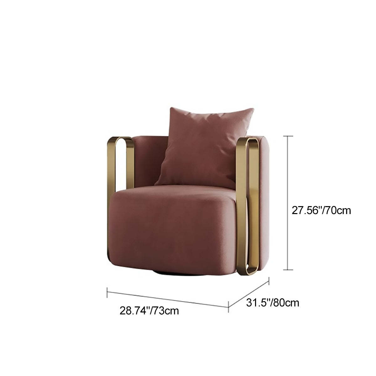 Scandinavian Microfiber Leather Velvet Swivel Accent Chair — Gray - Velvet
