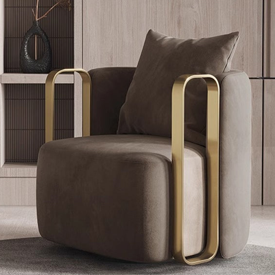Scandinavian Microfiber Leather Velvet Swivel Accent Chair