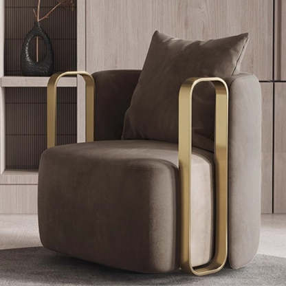 Scandinavian Microfiber Leather Velvet Swivel Accent Chair