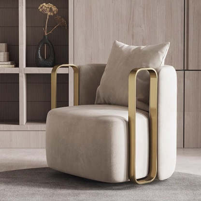 Scandinavian Microfiber Leather Velvet Swivel Accent Chair