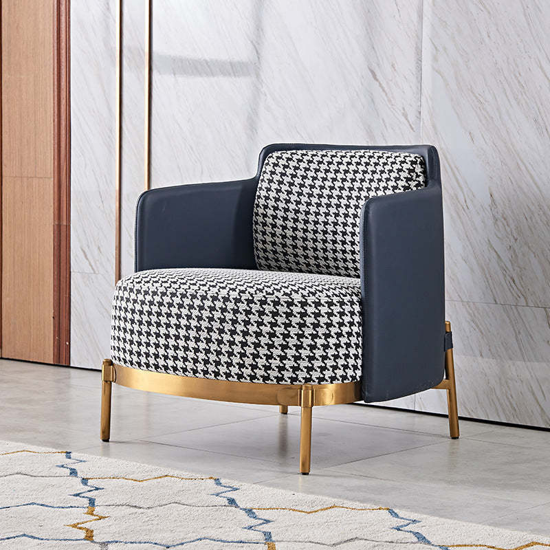 Nordic check blue office chairs in metal leather fabric