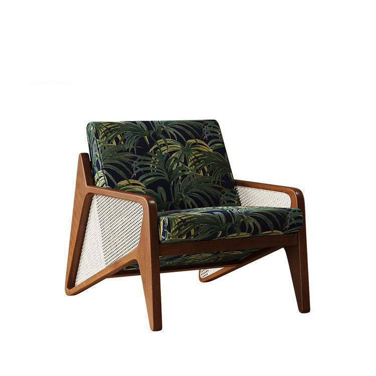 Beige french rubberwood jacquard office chairs