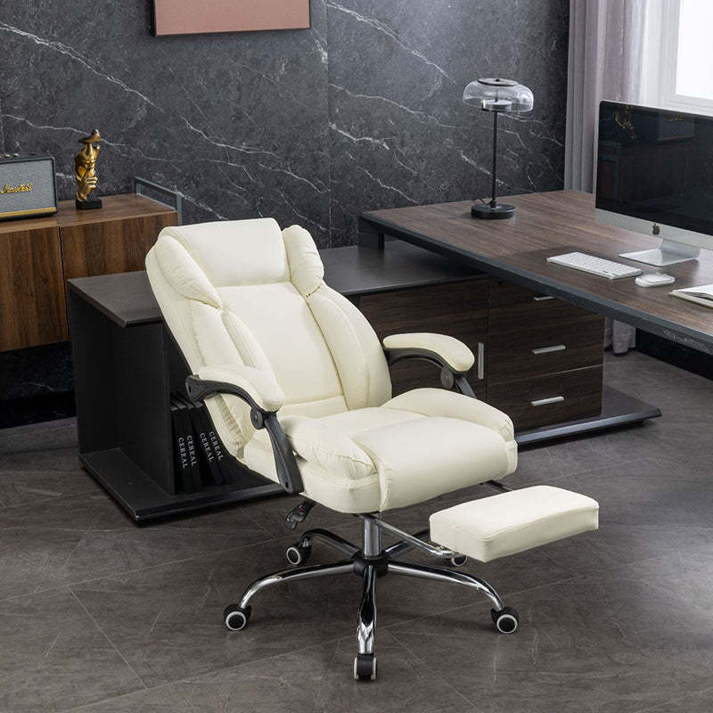 Leather Steel Desk Chair — Gray