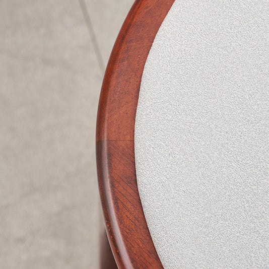 Chinese Tech Fabric Leather Wood Low Stool
