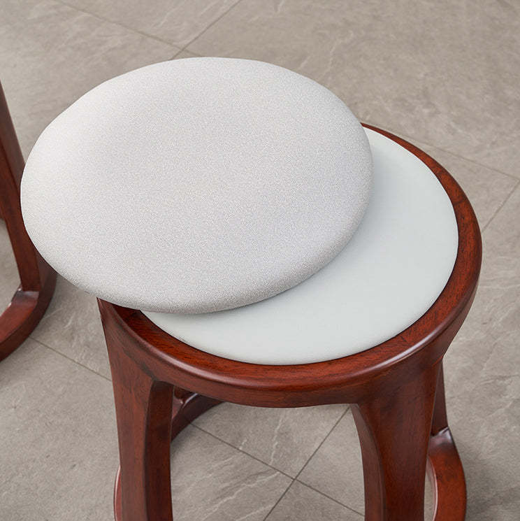 Chinese Tech Fabric Leather Wood Low Stool