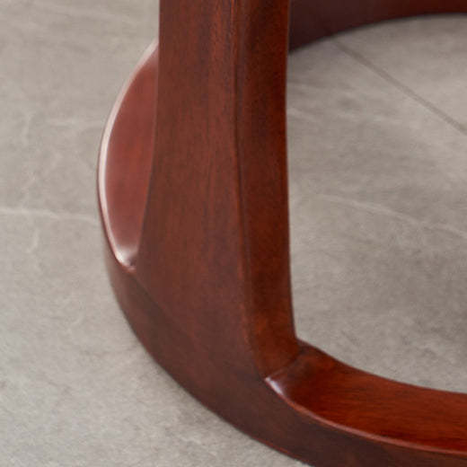 Chinese Tech Fabric Leather Wood Low Stool