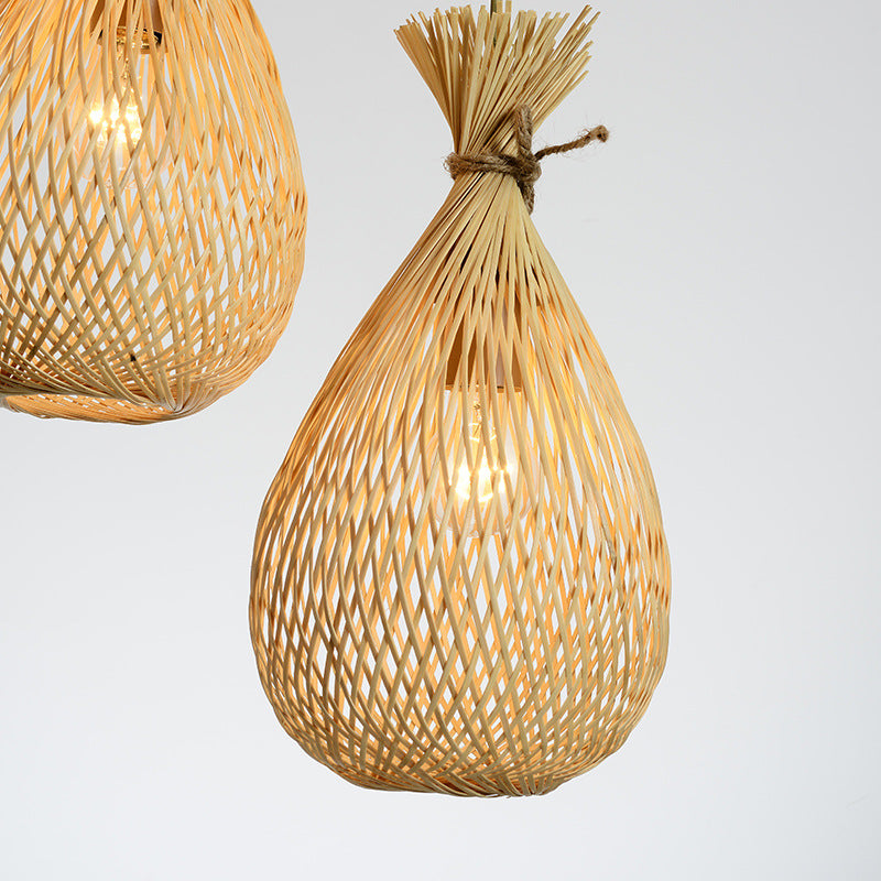 Japanese Bamboo Woven Lucky Bag Chandelier