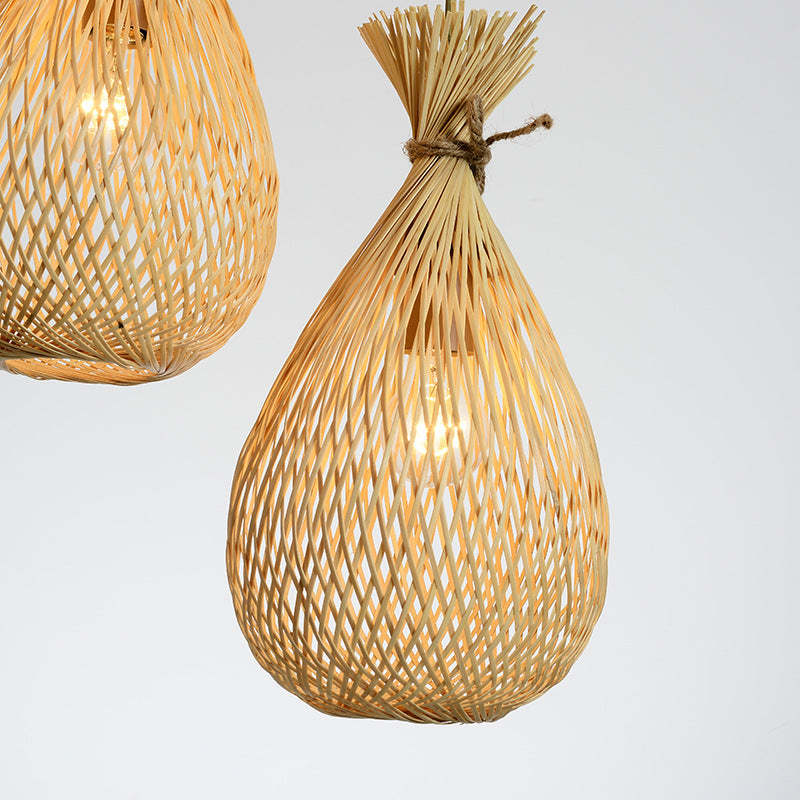 Japanese Bamboo Woven Lucky Bag Chandelier
