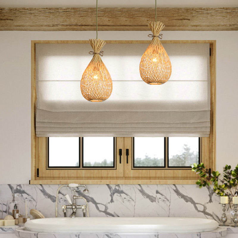 Japanese Bamboo Woven Lucky Bag Chandelier