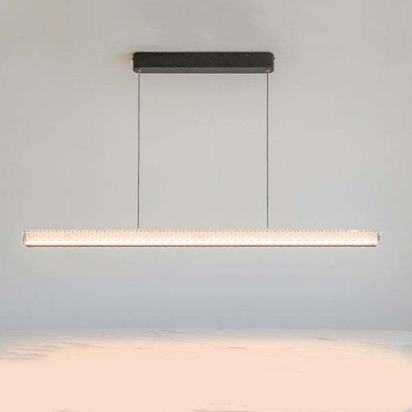 Modern Metal Aluminum Acrylic Linear Striped LED Chandelier