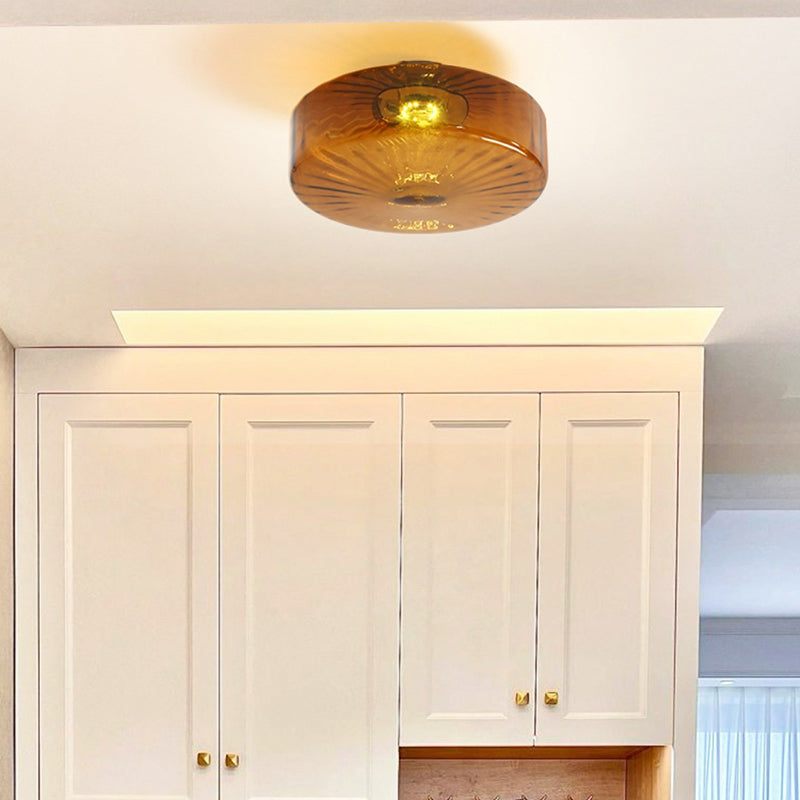 Traditional Rustic Iron Glass LED Ceiling Light — Warm Light (3000K) / 220V-240V For UK/AU