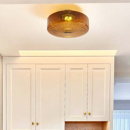 Traditional Rustic Iron Glass LED Ceiling Light — Warm Light (3000K) / 220V-240V For UK/AU