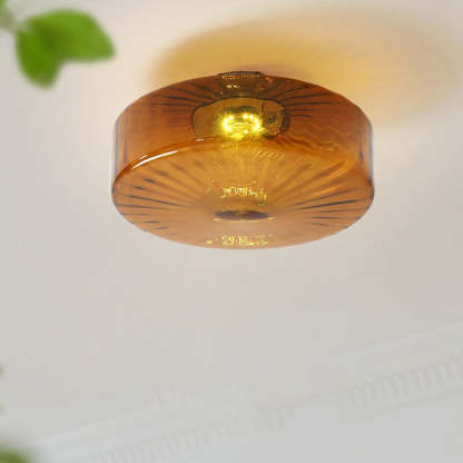 Traditional Rustic Iron Glass LED Ceiling Light — Warm Light (3000K) / 220V-240V For UK/AU