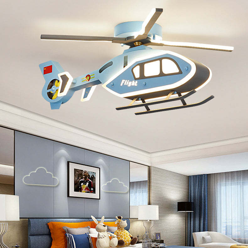 Modern Iron Acrylic Helicopter Kids Ceiling Light