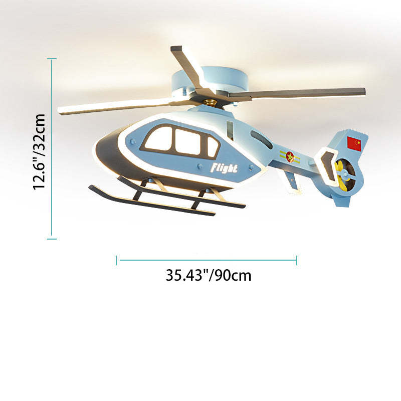 Modern Iron Acrylic Helicopter Kids Ceiling Light