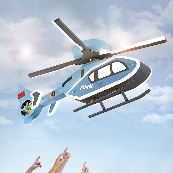 Modern Iron Acrylic Helicopter Kids Ceiling Light