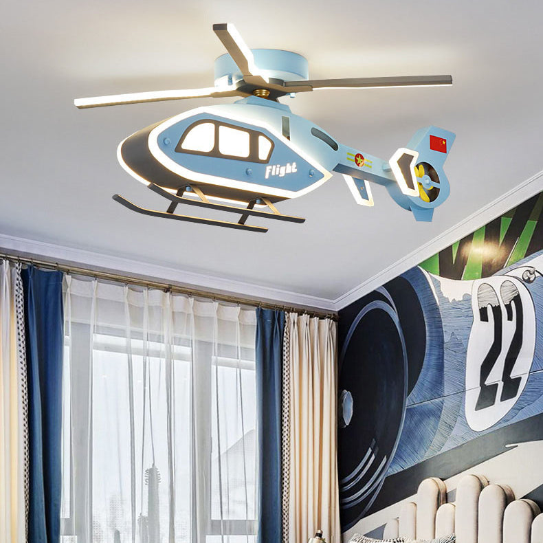 Modern Iron Acrylic Helicopter Kids Ceiling Light