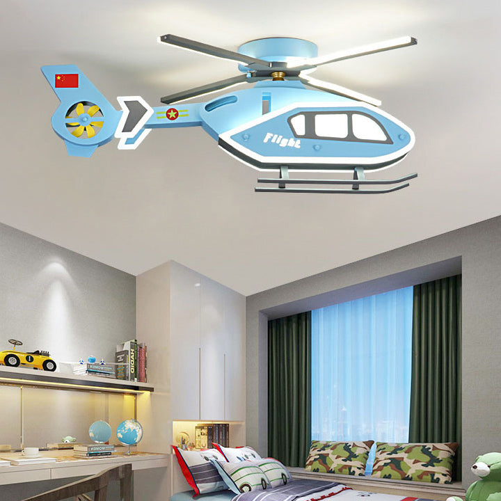 Modern Iron Acrylic Helicopter Kids Ceiling Light — 220V-240V For UK/AU / Infinitely Dimmable
