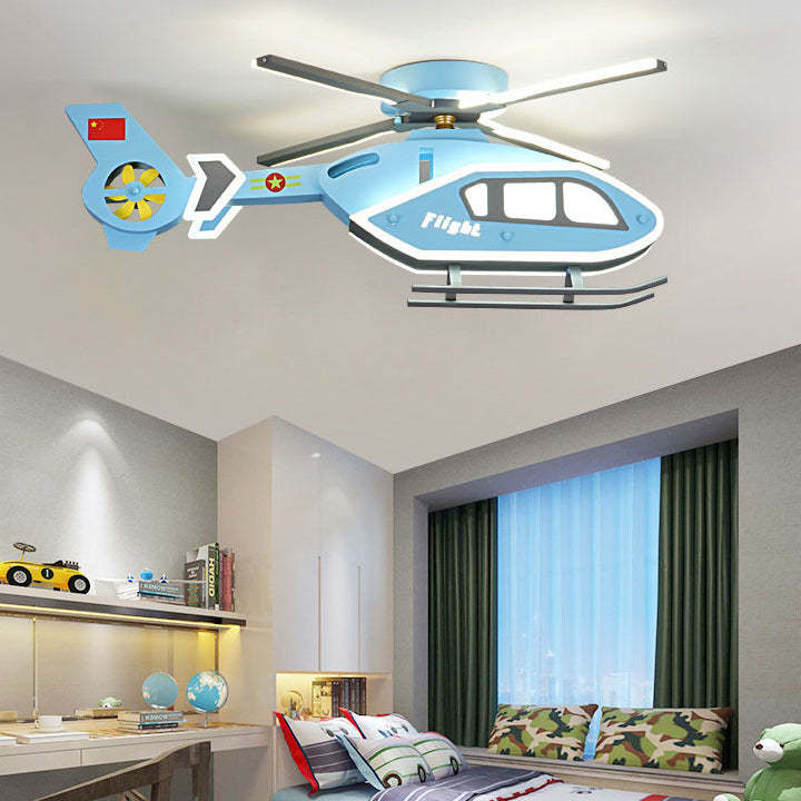 Modern Iron Acrylic Helicopter Kids Ceiling Light — 220V-240V For UK/AU / Infinitely Dimmable