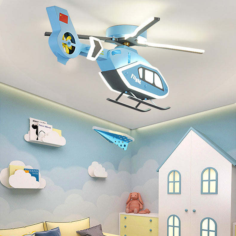 Modern Iron Acrylic Helicopter Kids Ceiling Light