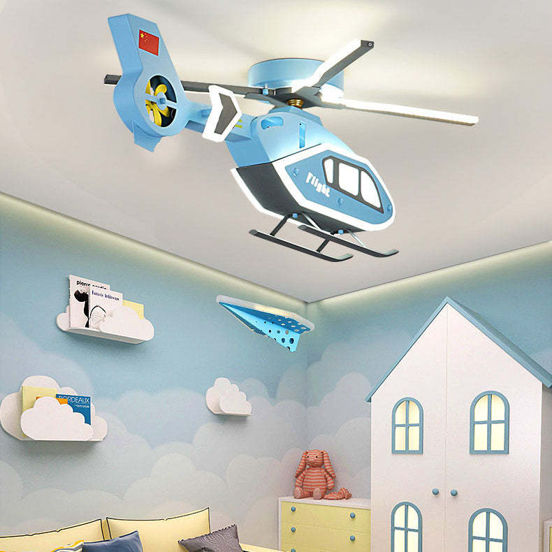 Modern Iron Acrylic Helicopter Kids Ceiling Light