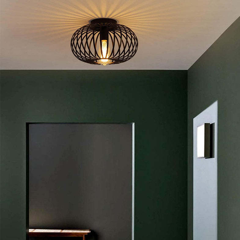 Minimalist Iron Oval Lantern Ceiling Light
