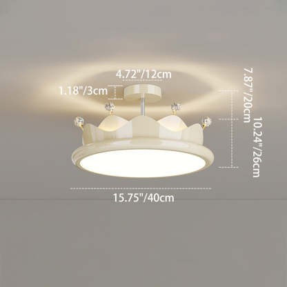 Contemporary Iron Crystal Crown Ceiling Light
