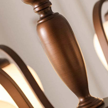 Retro Iron Glass Branch Bent Rod Cup Chandelier
