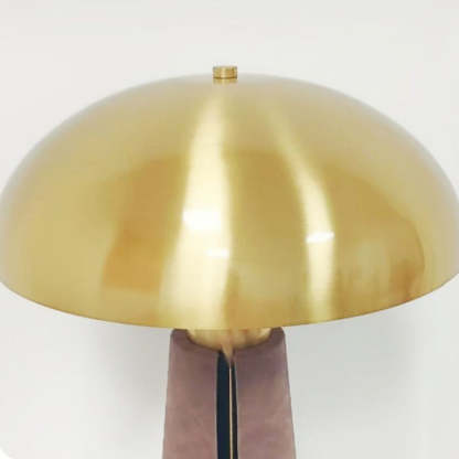 Mid-Century Iron Leather Mushroom Table Lamp