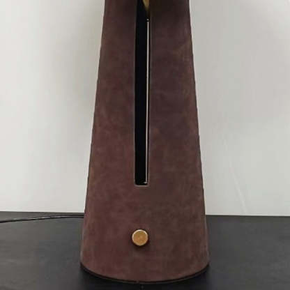 Mid-Century Iron Leather Mushroom Table Lamp