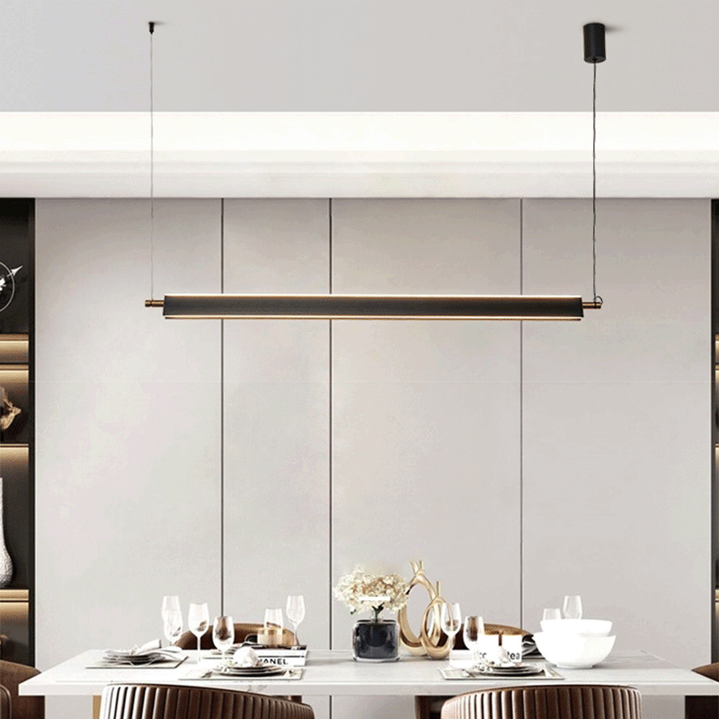 Minimalist Metal PMMA Rectangular LED Island Chandelier