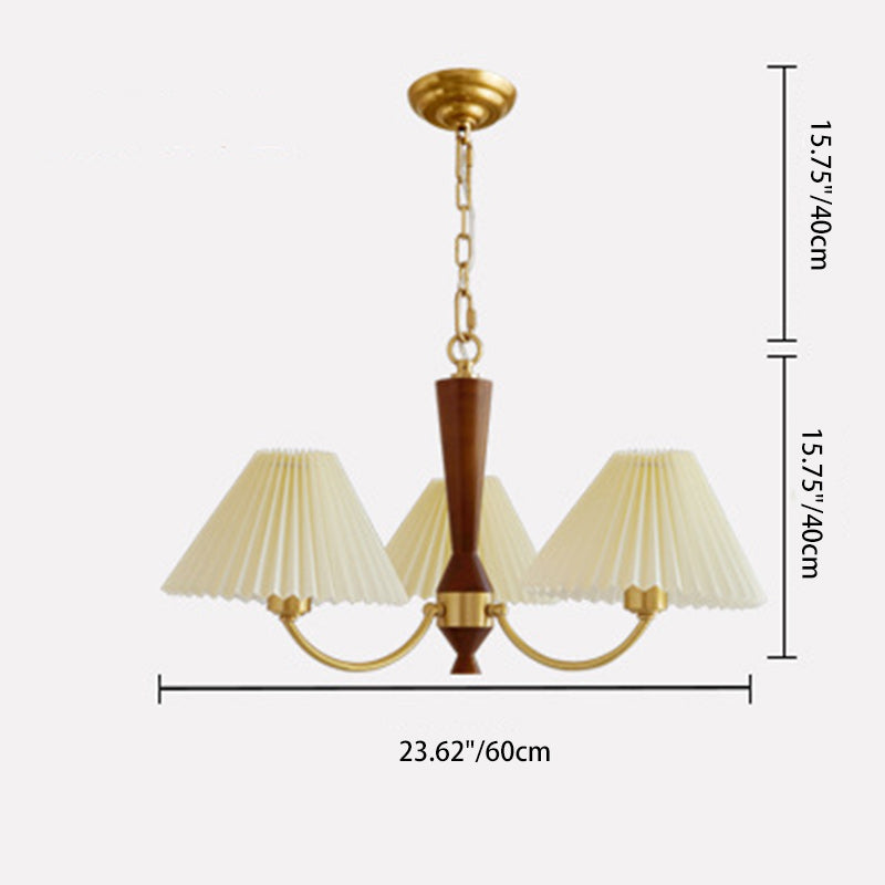 Mid-Century Brass Chandelier — 5 / 220V-240V For UK/AU