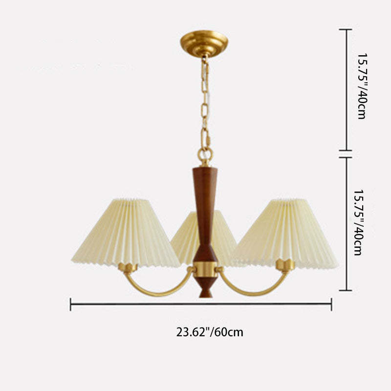 Mid-Century Brass Chandelier — 5 / 220V-240V For UK/AU