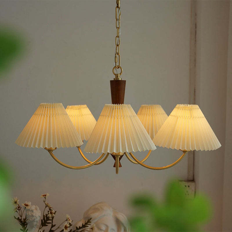 Mid-Century Brass Chandelier — 3 / 110V-120V For US/CA