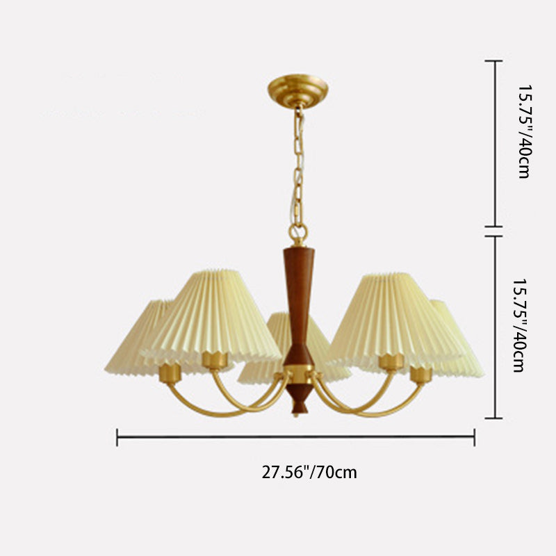 Mid-Century Brass Chandelier