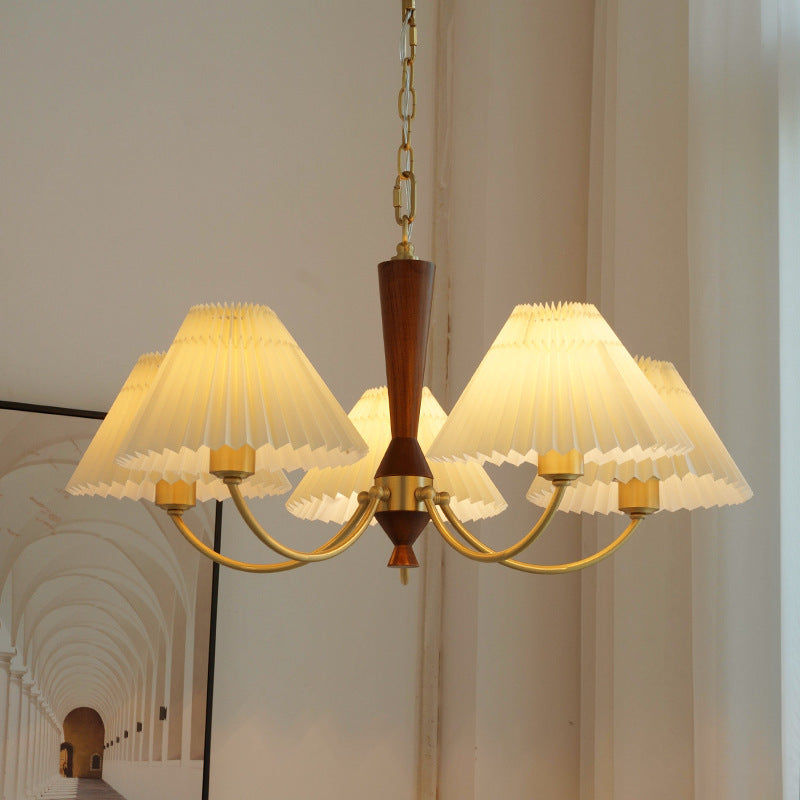 Mid-Century Brass Chandelier — 5 / 110V-120V For US/CA