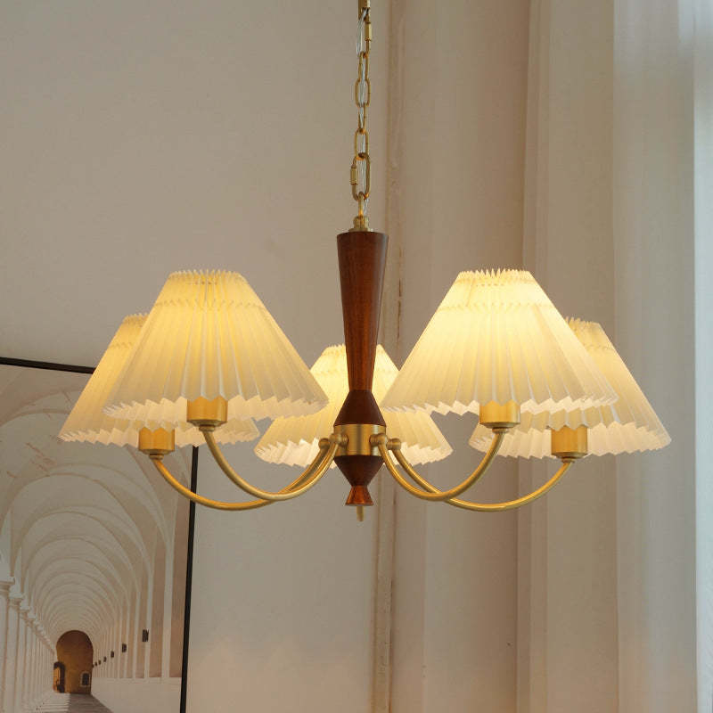 Mid-Century Brass Chandelier — 5 / 110V-120V For US/CA