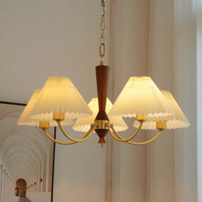 Mid-Century Brass Chandelier — 5 / 110V-120V For US/CA