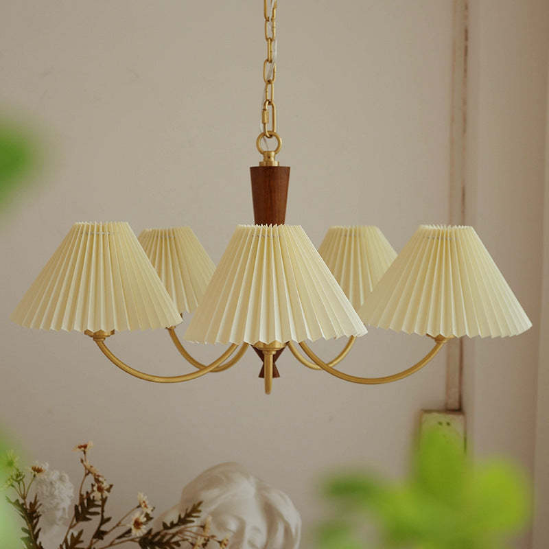 Mid-Century Brass Chandelier