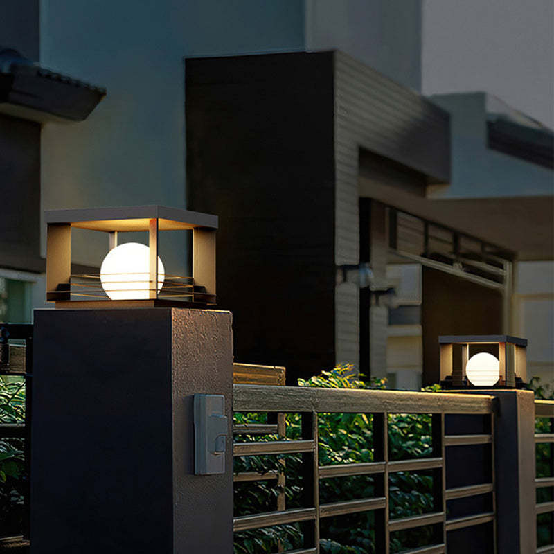 Minimalist Solar Globe Post Light