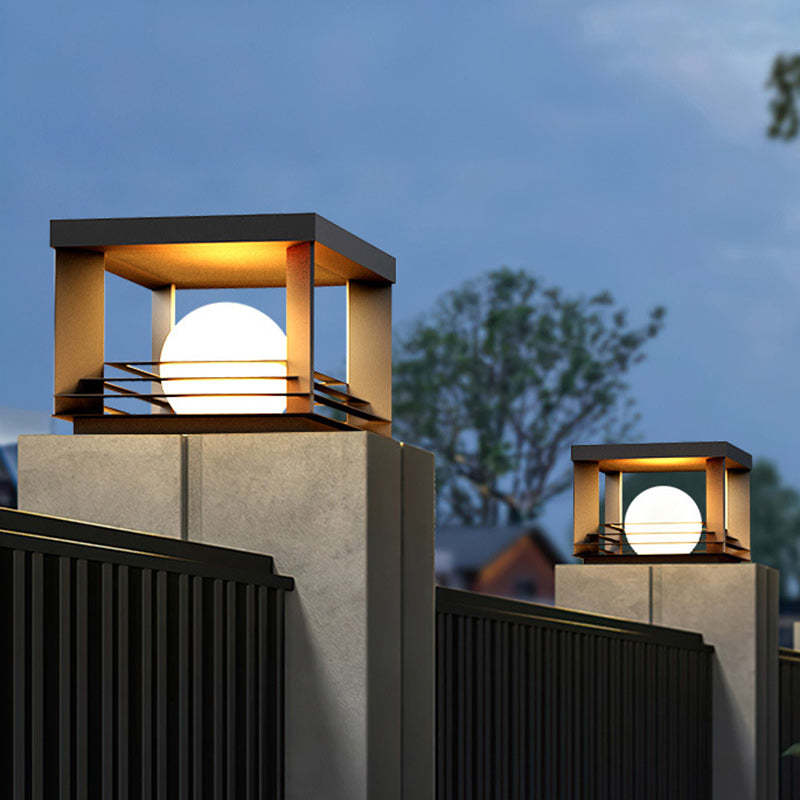 Minimalist Solar Globe Post Light