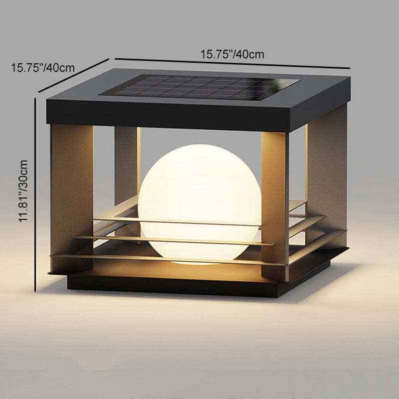 Minimalist Solar Globe Post Light