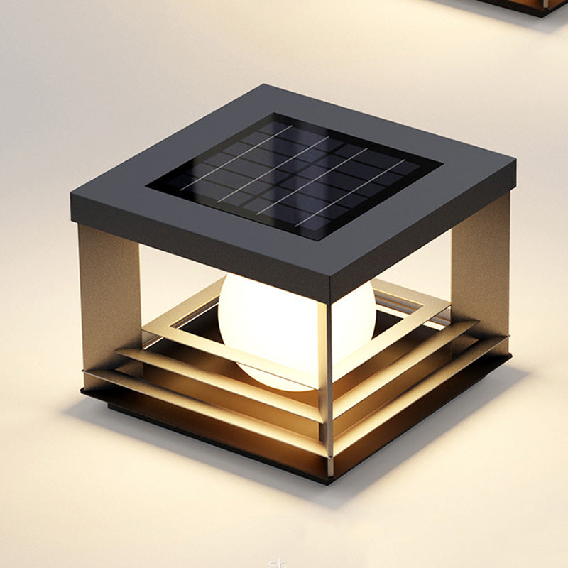 Minimalist Solar Globe Post Light