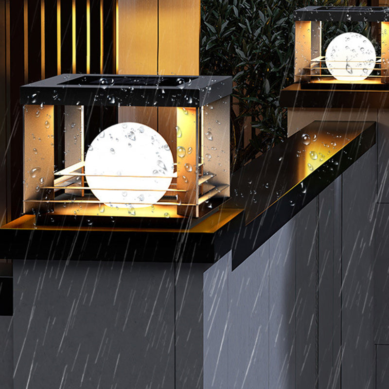 Minimalist Solar Globe Post Light