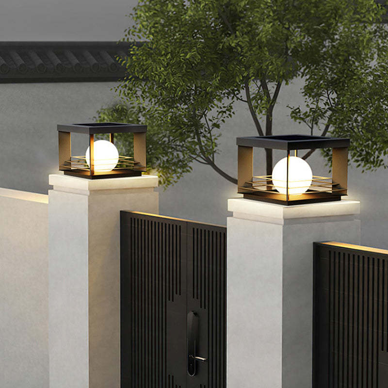 Minimalist Solar Globe Post Light
