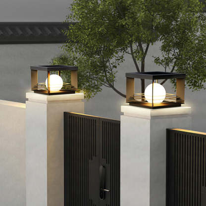 Minimalist Solar Globe Post Light