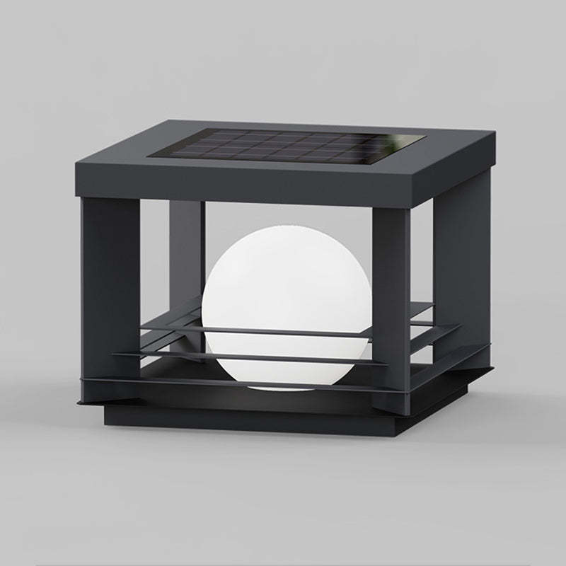 Minimalist Solar Globe Post Light