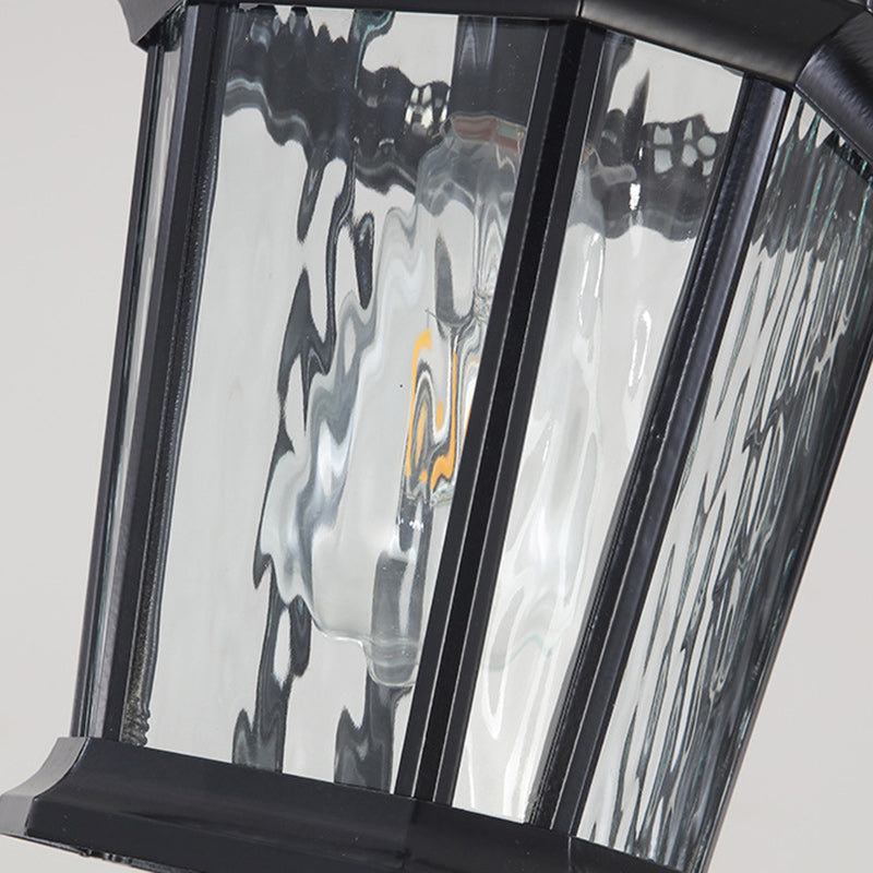 Vintage Aluminum Ripple Glass Octagonal Pendant Light